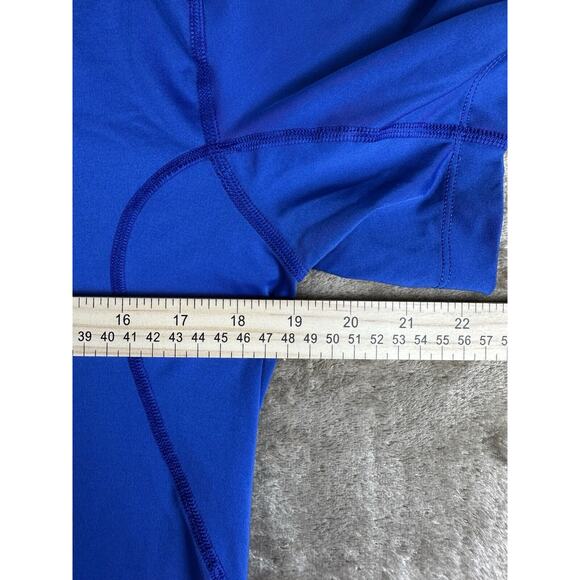 Nike Pro Combat Shirt Mens MED Fitted Blue Mock Base Layer Dri Fit Short Sleeve - Picture 7 of 8